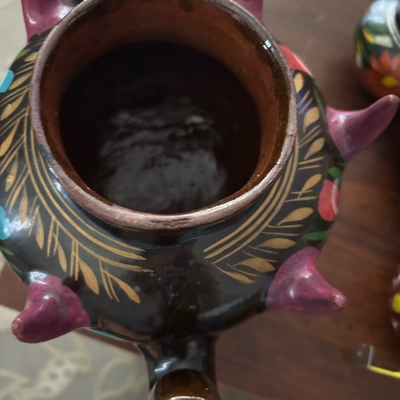 Vintage Red Clay Tea Pot | Terra Cotta Pottery Tea Pot with Tea Cups |